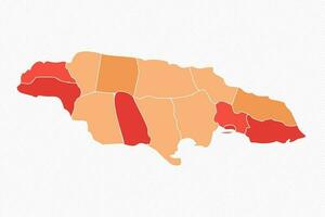 colorida Jamaica dividido mapa ilustração vetor