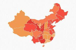 colorida China dividido mapa ilustração vetor