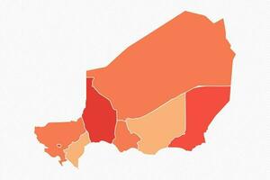 colorida Níger dividido mapa ilustração vetor