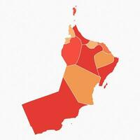 colorida Omã dividido mapa ilustração vetor