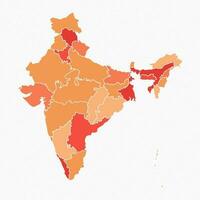 colorida Índia dividido mapa ilustração vetor