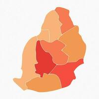 colorida Maurícia dividido mapa ilustração vetor