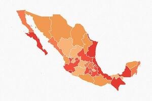 colorida México dividido mapa ilustração vetor