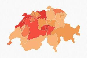 colorida Suíça dividido mapa ilustração vetor