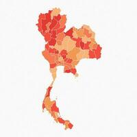 colorida Tailândia dividido mapa ilustração vetor