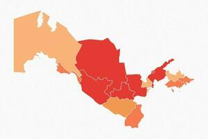 colorida uzbequistão dividido mapa ilustração vetor