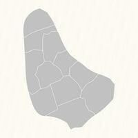 detalhado mapa do barbados com estados e cidades vetor