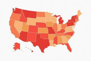 colorida Unidos estados dividido mapa ilustração vetor