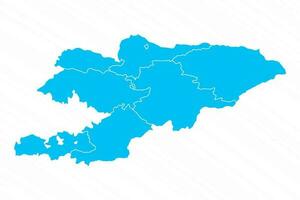 plano Projeto mapa do Quirguistão com detalhes vetor