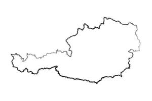 mão desenhado forrado Áustria simples mapa desenhando vetor