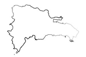 mão desenhado forrado dominicano república simples mapa desenhando vetor