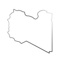 mão desenhado forrado Líbia simples mapa desenhando vetor