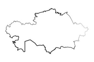 mão desenhado forrado Cazaquistão simples mapa desenhando vetor