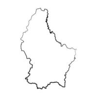 mão desenhado forrado Luxemburgo simples mapa desenhando vetor