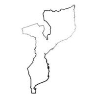 mão desenhado forrado Moçambique simples mapa desenhando vetor