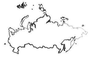 mão desenhado forrado Rússia simples mapa desenhando vetor
