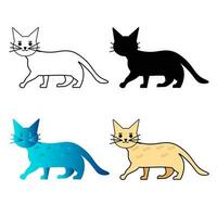 abstrato plano gato animal silhueta ilustração vetor