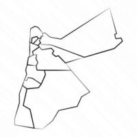 mão desenhado Jordânia mapa ilustração vetor