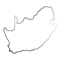 mão desenhado forrado sul África simples mapa desenhando vetor
