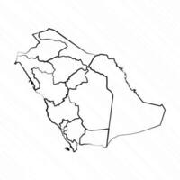 mão desenhado saudita arábia mapa ilustração vetor