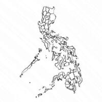 mão desenhado Filipinas mapa ilustração vetor