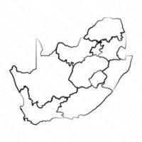 mão desenhado sul África mapa ilustração vetor