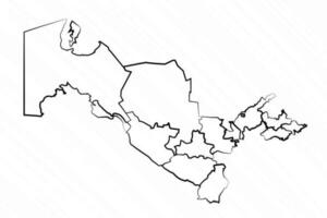 mão desenhado uzbequistão mapa ilustração vetor