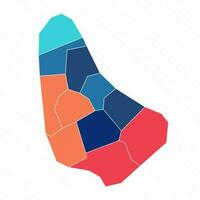 multicolorido mapa do barbados com províncias vetor