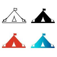 abstrato acampamento barraca silhueta ilustração vetor