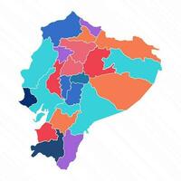 multicolorido mapa do Equador com províncias vetor