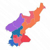 multicolorido mapa do norte Coréia com províncias vetor