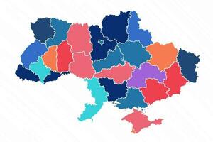 multicolorido mapa do Ucrânia com províncias vetor