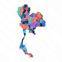 multicolorido mapa do Tailândia com províncias vetor