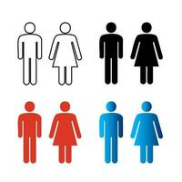 abstrato masculino e fêmea banheiro silhueta ilustração vetor