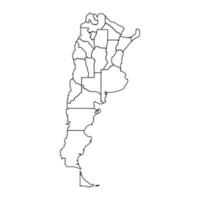 esboço esboço mapa do Argentina com estados e cidades vetor