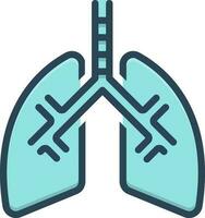 cor ícone para pulmão vetor