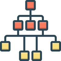 cor ícone para Mapa do site navegação vetor