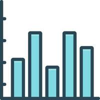 cor ícone para Barra gráfico vetor