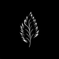 minimalista logotipo modelo, branco ícone do folha silhueta em Preto fundo, moderno logótipo conceito para o negócio identidade, Camisetas imprimir, tatuagem. vetor ilustração