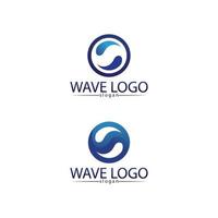 ondas e logotipo de praia de água azul e símbolos de aplicativo de ícones vetor