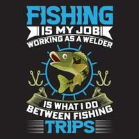 pescaria camiseta projeto, pescaria elementos, peixe vetor