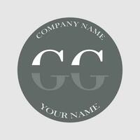inicial gg logotipo carta monograma luxo mão desenhado vetor