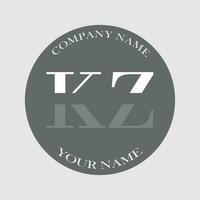 inicial kz logotipo carta monograma luxo mão desenhado vetor