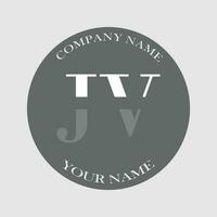 inicial jv logotipo carta monograma luxo mão desenhado vetor