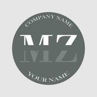 inicial mz logotipo carta monograma luxo mão desenhado vetor
