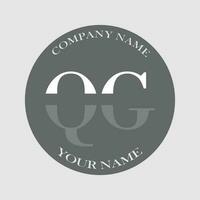 inicial qg logotipo carta monograma luxo mão desenhado vetor