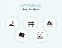 estrada acidentes glifo ícone pacote 5 ícone Projeto. debaixo construção. construção barreira. tráfego. limite. poste de iluminação vetor