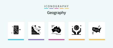 geo graficamente glifo 5 ícone pacote Incluindo humano mão. ambiente. Rocha. período de férias. país. criativo ícones Projeto vetor