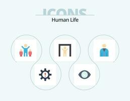 humano plano ícone pacote 5 ícone Projeto. interface. avatar. visualizar. segurança. humano scanner vetor