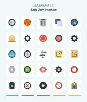 criativo básico 25 plano ícone pacote tal Como interface. básico. excluir. aplicativo. duplicado vetor